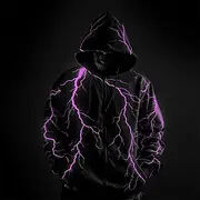 Men's Graphic Prints Lightening Hoodie Hoodies Sweatshirt Zip Hoodie Long Sleeve Hooded Sweatshirt Hooded Sports 3D Print Holiday Vacation Streetwear White Blu