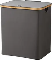Laundry Basket with Lid,Tall Laundry Hamper | Pull Handles Storage Organizer Basket for Blankets Clothes Bathroom College Dorm Nursery Bedroom