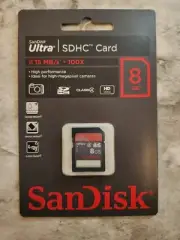 New SanDisk of 8Gb Ultra SDHC Card High Speed/Performance Camcorder/Camera HD