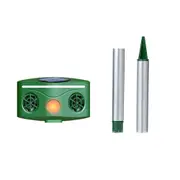Outdoor Ultrasonic Animal Repeller, Solar Animal Repeller with Motion Sensor and LED Strobe Light, Deer Repellent Devices, Waterproof, Cat Repeller