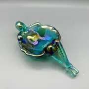 Mosser Glass Nude Woman Soap Dish Bathing Lady Teal Carnival