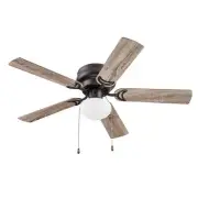 Prominence Home Alvina Traditional 44 Inch Ceiling Fan with Light, LED Flush ...