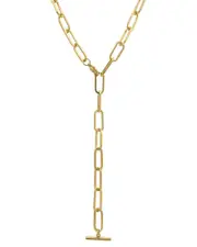ADORNIA 14K Plated Paperclip Chain Y Necklace NoSize NoColor