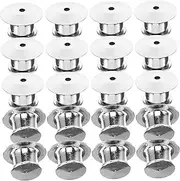 [Gogogmee] 20pcs Flat Buckle Enamel Pin Locks Locking Clasp Lapel Pin Keeper Locking Hat Pin Keepers Locking Lapel Pin Backs Hat Backs Silver Brooch Replaceable Pin Backs Tie Oblate Copper
