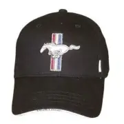 Mustang Running Horse Tri-Bar Hat in Black - Get FREE USA Shipping on This Cap!