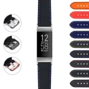 StrapsCo Rubber Band Strap w/ Stitching for Fitbit Charge 4 & Charge 3