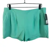 NEW Target Mossimo Womens Nettle Green Shorts Pockets High Rise 3" Inseam Large