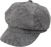Fiocias Duckbill Cap, Fashionable Retro British Cap for Daily Party Girls, Gray