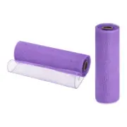 2 Pcs 10" x 30Feet PP Decorative Mesh Ribbon, Light Purple with Foil