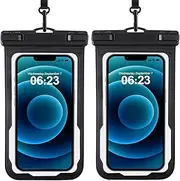 Razobws Pack of 2 Waterproof Mobile Phone Case, IPX8 Travel Gadgets and Holiday Must Haves, Waterproof Bag for Travel Swimming Mobile Phone Case Waterproof for iPhone 15 14 13 12 Pro Max Galaxy