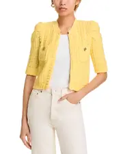L'Agence Delilah Crop Textured Cardigan
