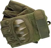 [SUPVOX] 1 Pair Outdoor Riding Gloves Slip Half Finger Fitness Gloves XL Green Breathable Shockproof for Cycling Jogging Fishing Hiking More