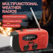 Emergency Radio Crank Solar Hand Weather 2000mAh Power Bank Charger Flash Light
