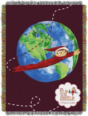 Northwest The Elf on the Shelf Travels Woven Tapestry Throw Blanket 48x60