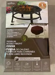 elemental 38 Inches Brown Firepit Fire Cover Round NEW