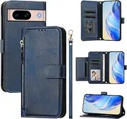 Compatible with Google Pixel 7 5G Case Cover,Compatible with Google Pixel 7 5G PU Leather Card Holder Wallet Flip Magnetic Closure Stand Blue