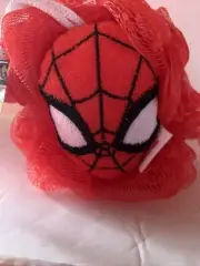 Spider-Man Loofah Bath Scrubby, 100% Polyester, Red, Marvel, New