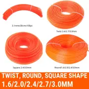 Twist, Round, Square Shape 2.4mm,2.7mm,3.0mm Trimmer line Whipper Snipper Cord