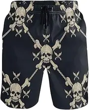 [ODAWA] Strawberry Print Mens Swimming Shorts Big and Tall Mens Swim Trunk for Men