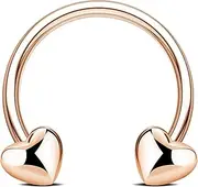 [Blue Palm Jewelry] 1-16 Gauge Horseshoe Hearts Septum Nose Ear Lip Ring Stainless Steel Helix Tragus Piercing Jewelry