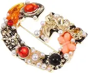 [OHPHCALL] 1pc letter brooch pin letter rhinestone pin alphabet retro diamond jewelry brooch backpacks womens hats initial brooch pin brooches pin clip Zinc alloy scarf Miss accessories
