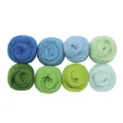 8pcs Needle Felting Wool Fiber Wool Roving for DIYs Craft Spinnings Blending