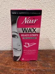 Nair Hair Remover Wax Ready-Strips for Face & Bikini 40 Wax Strips NEW