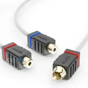 DS18 MOFCR-2F1M Marine Grade 2 Female to 1 Male Rca Splitter Cable 100% OFC Wire