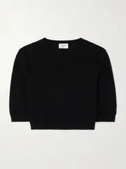 [SAINT LAURENT] SAINT LAURENT - Cropped Wool Sweater - Black - M M Black