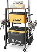 Olakee Fishing Rod Holders Fishing Gear Fishing Equipment Organizers Fishing Pole Holders Fishing Rod Tackle Cart for Garage Home Entryway Corner Gift Ideas for Men Dad(8 Rods)