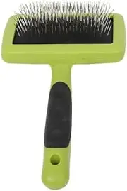 Pin Dog Slicker Brush for Dogs Poodles,Dog Grooming Brushes for Medium & Long Haired dogs Labradoodles,Softens and Shines Pet Hair,Removes Loose Hair (Green, One size)