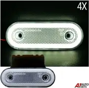 4X NEON Led WHITE Front Side Marker Lights Pre Wired Motorhome Caravan 12V 24V