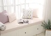Bench Cushion Personalized Extra Long Swing 2/3/4 Seater Large Sofa Cushion Memory Foam Luxury Seat Pad for Outdoor Garden Patio Bench Indoor Bay Window (Pink 150x40cm)