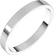 [JewelryWeb] 14k White Gold 2.5mm Flat Band Ring Size 5.5-Band Style-Ring for Women and Men