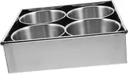 SOLUSTRE Japanese Style Stainless Steel Seasoning Box Compartment Airtight Condiment Container for Spices Sauces Minimalist Design for Home Kitchen Dining Use