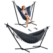 SUNCREAT 2-in-1 Hammocks Convertible Portable Double Hammock with Stand Inclu...