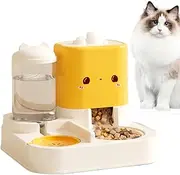 Cat Automatic Feeders | Water Dispenser with Pet Food Bowl - Automatic Cat Waterer for Small Pets Indoor, Spill-Proof Feeder for Dry Food