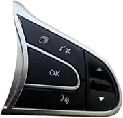 MKVAXR Car Cruise Control Button, for Koleos, for Kadjar 2016-2023 Car Multifunctional Steering Wheel Front Audio Volume Control Button Switch Cruise Control Switch Car Steering Wheel Switch Kit(BLACK