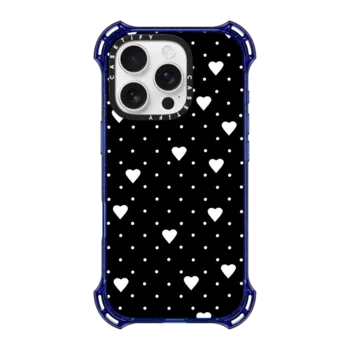 iPhone 16 Pro Bounce Case MagSafe Compatible Pin Point Hearts Black