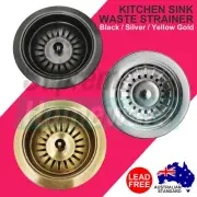 Black Silver Gold Stainless Steel Kitchen Sink Waste Strainer Plug Stopper Drain