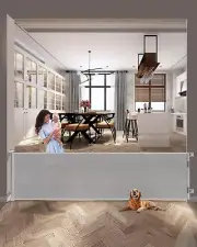 118 Inch Extra Wide Retractable Baby Gate - Versatile Indoor & Outdoor Safety