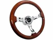 1969-94 Chevrolet Monte Carlo Mahogany Wood Steering Wheel Chrome Kit (for: Chevrolet)