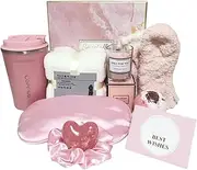 YOZRAN Happy Birthday Gift Women, Pamper Kit, Sister Gifts care, Relaxing Bath Sets Spa Gift Wife,Female Friend Coworker get wellsoon,Thankyou gift (Pink box)