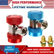 2PCS A/C Manifold Gauge Set AC High & Low Quick Coupler Adapter SAE HVAC Adapter