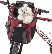 Dog Carry Bag, Backpack, Cycling, For Dogs Within 6.6 lbs (3 kg), Removable, Bicycle, Outing, Pet Carrier, Bicycle Basket, Front Basket, Bicycle Bag, For Dogs, Cats, Small Dogs, Hospital Going, Traveling, Motorcycles (Red)