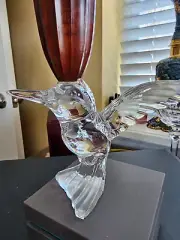 Art Glass CRYSTAL Hummingbird Bohemia Czech Republic Clear Glass 24% Lead Crysta
