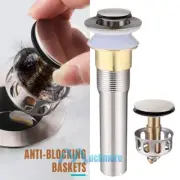 Bathroom Sink Plug Pop Up Drain Stopper with Overflow Basin Vessel Anti-Clogging