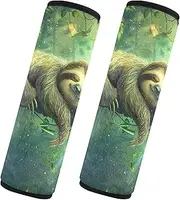 GAIREG Cartoon Sloth Green Seat Belt Covers Strap Pad Shoulder Bag