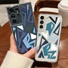 Geometric Clear Phone Case For Samsung S25 Ultra S24 S23 S22 A56 A16 A15 Cover