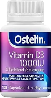 Ostelin Vitamin D3 1000IU Capsules 130 - Supports Bone Strength - Maintains Healthy Immune System and Muscle Function - Supports General Well-Being